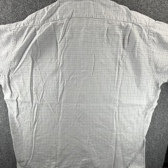 Faconnable All Cotton USA XL Check Gray Pocket Long Sleeve Shirt Men Button Up - Picture 14 of 14